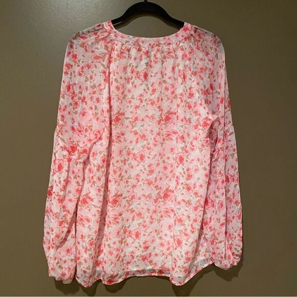 Boho Floral Long Sleeve Top Size Large - Picture 3 of 10